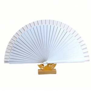 Abanico Plegable de Madera Grande de Color Sólido para Espectáculos de Danza, Decoración Navideña del Hogar y Bodas - Product Image 4