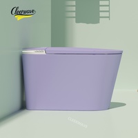 WC intelligent électrique japonais violet avec bidet intégré, système automatique et télécommande pour salle de bain