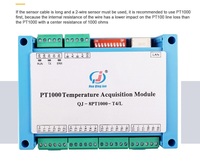 Huaqingjun Módulo de adquisición de temperatura PT1000 de 8 canales RS485 LAN MODBUS RTU/TCP Resistencia térmica para sondas PT1000