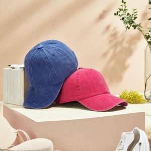 BYS Unisex Cotton Baseball Cap 58-60cm Breathable Solid Color Spring Summer Sun <b>Hat</b> American Retro Style - Product Image 3