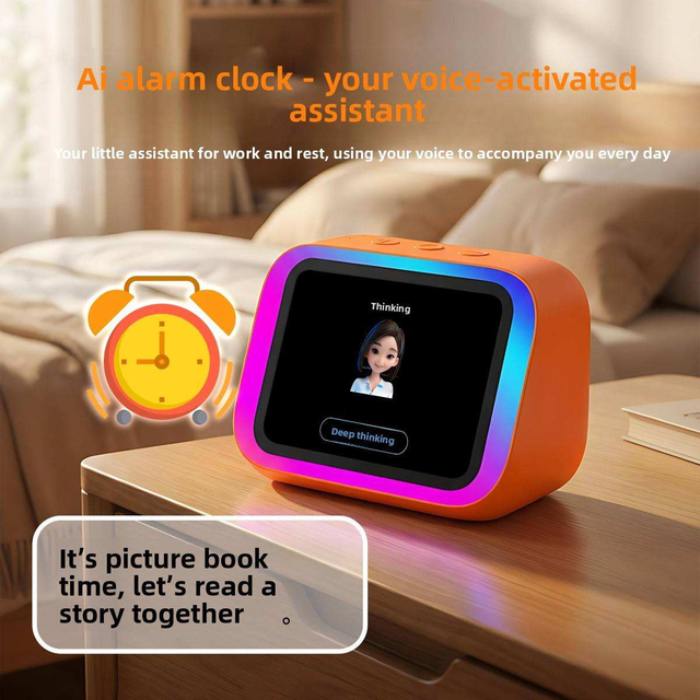 2026 AI Smart Speaker Voice App Control HD Display Rechargeable Battery Immersive Sound High-End Design Intelligent Home