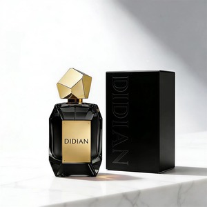 Nuova Bottiglia di Profumo Nera Irregolare, Flacone Spray in Vetro Vuoto con Pompa Atomizzatore, 50ML 100ML, con Tappo Dorato - Product Image 1