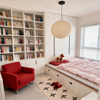 Ensemble de chambre à coucher en bois personnalisé avec lit de rangement pour appartement et hôtel, design moderne, 3 tiroirs, meubles de maison