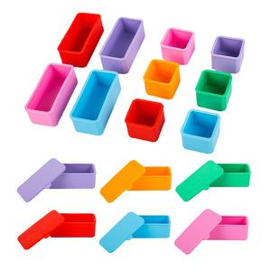 BPA Free Silicone Baking Cups Square Rectangle Snack Food Storage Silicone Container Salad Dressing Sauce Container