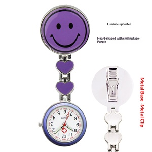 Montre de poche en quartz luminescent pour infirmière, médecin, hôpital, avec cadran souriant et bracelet en métal moulé sous pression - Product Image 6