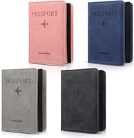 Logo personnalisé Design Portefeuille de voyage en cuir Porte-passeport RFID avec fente pour carte de vaccin