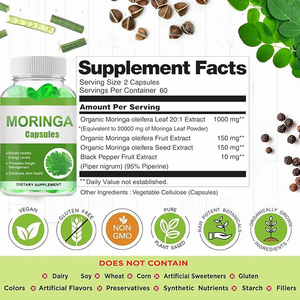 Suplemento orgánico semillas de moringa precios Extracto OEM slimminge moringa y extracto de cúrcuma cápsula de gel blando - Product Image 6