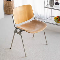 Chaise de salle à manger moderne vintage en acier inoxydable Flatpack empilable meubles de maison
