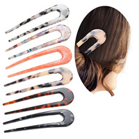 Classique en forme de U acétate de Cellulose français bâton de cheveux épingles à cheveux accessoires résine acrylique 2 griffes fourches à cheveux pour les filles