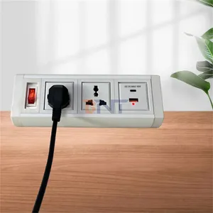 Practical And Space Saving Desktop Socket With 2 Power Sockets And 2 USB Charging Ports