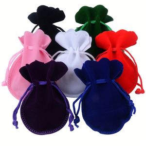 Pochette cadeau en velours ronde de 9*12 cm pour bijoux, avec impression de logo - Product Image 2