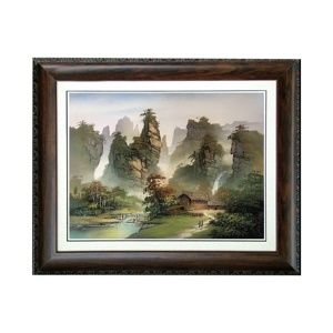 Hecho a mano Zhangjiajie Avatar <span class=keywords><strong>Rural</strong></span> río <span class=keywords><strong>paisaje</strong></span> pared arte arenisca <span class=keywords><strong>pintura</strong></span> con lienzo para decoración del hogar y ornamento ilustraciones - Product Image 1