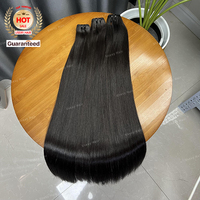 Cabello Humano Virgen al por Mayor, Doblemente Estirado, 100% Natural, con Cutícula Alineada, Liso y Negro # 1b Sin Caída de Cabello, Fábrica China