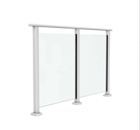 Großhandel Aluminium-Glasgeländer Rahmenloses Gehärtetes Glas-Balustrade für Balkon, Terrasse und Wohnhäuser