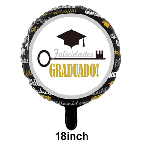 Globo Redondo de Graduación de 18 Pulgadas, Felicitaciones Graduado, Decoración para Fiesta de Graduación en Inglés y Español, Artículos para Ceremonia de Graduación - Product Image 2
