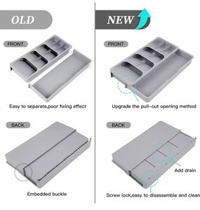 Folding Kitchen Cabinet <b>Drawer</b> Compartment Chopsticks Holder Food Grade PP Multifunction <b>Storage</b> Box - Product Image 5