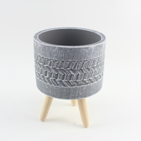Pots en ciment gris foncé très demandés pour balcon, jardin, fleurs, plantes, pots de fleurs en ciment pour décoration intérieure et extérieure