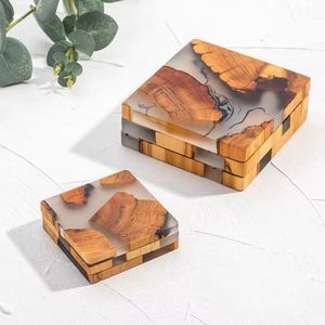 Posavasos <span class=keywords><strong>de</strong></span> té <span class=keywords><strong>de</strong></span> <span class=keywords><strong>madera</strong></span> personalizado <span class=keywords><strong>de</strong></span> nuevo estilo, aislamiento <span class=keywords><strong>de</strong></span> resina, Simple portavasos, Junta creativa para ceremonia del té, restaurante doméstico - Product Image 6