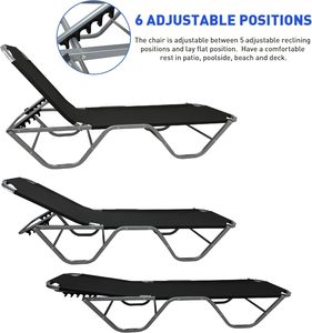 Chaise longue <span class=keywords><strong>de</strong></span> piscine réglable et inclinable avec tissu Teslin pour le bord <span class=keywords><strong>de</strong></span> la piscine, la plage, la cour et le <span class=keywords><strong>jardin</strong></span> - Product Image 2