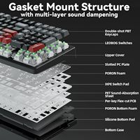 Clavier de jeu mécanique sans fil LINGBAO K98, rétroéclairage RGB, tri-mode BT5.0/2.4GHz/USB-C, avec joint, personnalisable, à touches interchangeables à chaud, linéaire