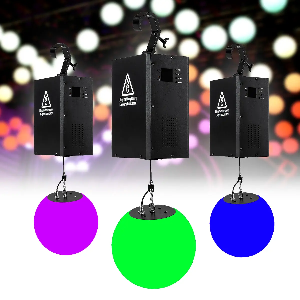 100W 3M ยก 25 ซม.Ball Kinetic LED ยกบอล RGBW DMX มอเตอร์เพดานสําหรับ DJ ดิสโก้คลับกิจกรรม RGB ไฟฉาย