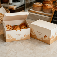 Boîte à dessert en carton alimentaire à plat pour boulangerie, emballage de vente au détail, fourniture OEM ODM pour présentoir de pâtisserie, personnalisation sur mesure