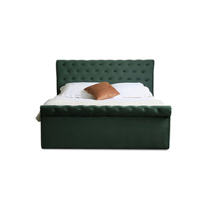 Contemporary Modern Queen-Size Chesterfield Bed Solid Wood Upholstered Velvet <b>Bedside</b> Ottoman Up-Holstered Bedrooms Furniture - Product Image 1