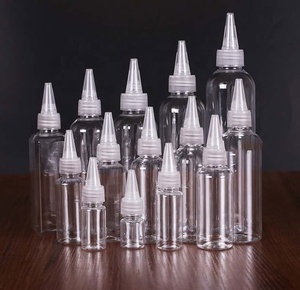 1Oz 2Oz 3Oz 4Oz 5Oz 6Oz 7Oz 8Oz Clear Pet Plastic Squeeze Hair Oil <b>Bottles</b> With Twist Cap Needle Tip Nozzle - Product Image 1