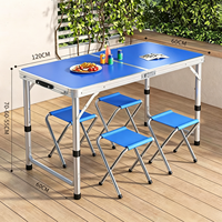 Table de repas d'extérieur moderne rectangulaire en alliage d'aluminium pliable, réglable en hauteur, légère et durable, avec garantie de 5 ans