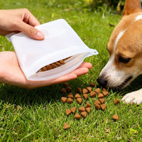 Sac de dressage pour chien en silicone étanche, couleur unie, en stock, pour promenades et friandises
