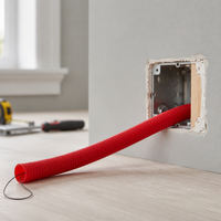 Conduit ondulé ignifuge en PP bleu avec fil de tirage intégré, flexible, résistant aux UV, pour câblage électrique