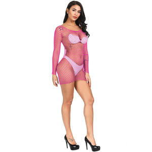 <span class=keywords><strong>Minifalda</strong></span> de perspectiva de manga larga con parte superior ahuecada de malla de Venta caliente para mujeres negras - Product Image 4