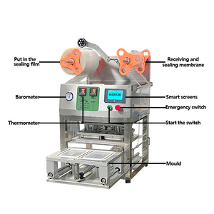 Tự động cơ khí hộp nhựa khay niêm phong máy cho nước giải khát bao bì thực phẩm áp lực cao nhiệt độ phim Nắp Hệ thống con dấu - Product Image 4