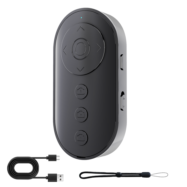 Wireless Camera Remote with Zoom/Camera Switch for Photo and Vlogging Compatible with iOS & Android Smartphone