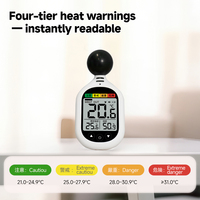 Medidor Profesional de Estrés Térmico WBGT con Temperatura de Globo Negro y Alarma de Alta Temperatura para Seguridad en Interiores y Exteriores