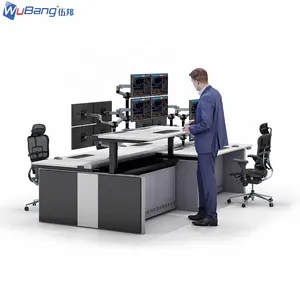 Ergonomic Height Adjustable Standing Monitor Desk Command Console Control Room Console