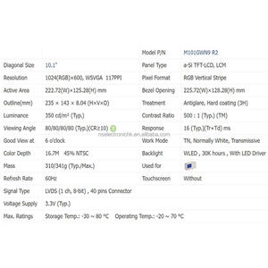 โมดูลหน้าจอ LCD รุ่น M101GWN9 R2 สำหรับจอแสดงผลอุปกรณ์ IoT - Product Image 3