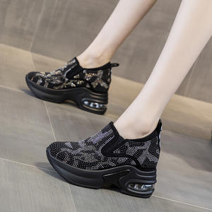 Zapatos de Mujer con Plataforma y Suela Gruesa de Corcho, Transpirables, con Amortiguación de Aire, de Charol, Estilo Casual y a la Moda - Product Image 4