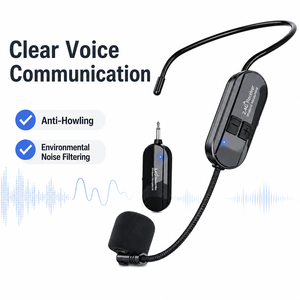 2,4G Kabelloses Headset-Mikrofonsystem 50M Reichweite 6H Akkulaufzeit <span class=keywords><strong>Plug</strong></span> & Play Kopfbügelmikrofon für Lehrer Reiseleiter Moderatoren Kirche - Product Image 5