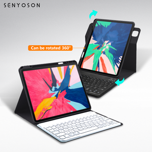 Syx 360 xoay bàn phím trường hợp đối với iPad 6th Gen <span class=keywords><strong>9.7</strong></span>/12.9/10.9inch với không dây <span class=keywords><strong>bluetooth</strong></span> Bàn phím bảo vệ máy tính bảng trường hợp vỏ - Product Image 6