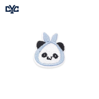 Patch brodé thermocollant personnalisé avec logo animal, motif ours rose de dessin animé mignon et lapin avec nœud, pour vêtements et décorations