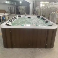 Bain à remous rectangulaire traditionnel autoportant pour intérieur/extérieur, spa, piscine à contre-courant, massage, villa - Vente en gros à prix abordable