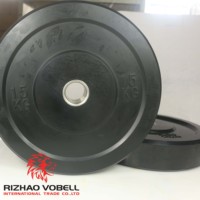 Plaque de musculation en caoutchouc intégral noir de 5 à 25 kg pour haltères de fitness, avec logo personnalisé, vente en gros