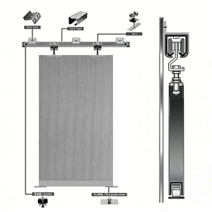 Sistema <span class=keywords><strong>de</strong></span> <span class=keywords><strong>Puerta</strong></span> <span class=keywords><strong>de</strong></span> <span class=keywords><strong>Garaje</strong></span> Colgante con Rieles <span class=keywords><strong>de</strong></span> Acero <span class=keywords><strong>de</strong></span> Diseño Moderno, Kit <span class=keywords><strong>de</strong></span> Accesorios <span class=keywords><strong>de</strong></span> Ruedas y Poleas Deslizantes (Resistentes al Óxido) para Almacenes y Hoteles - Product Image 3