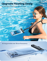 Lamicall PRAB03 OEM Pochette étanche flottante avec airbag IPX8, sac étanche, étui de téléphone sensible au toucher, housse sous-marine pour mobile de 7 pouces