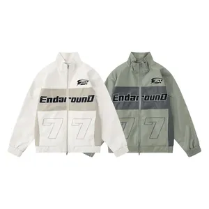 Chaqueta <span class=keywords><strong>de</strong></span> PU LAYENNE para <span class=keywords><strong>Hombre</strong></span>, <span class=keywords><strong>de</strong></span> Lujo y Estilo Urbano, con Cuello Alto, Bordada, Estilo Racing, con Parches, Cierre <span class=keywords><strong>de</strong></span> Cremallera, para Primavera, Talla Grande - Product Image 3
