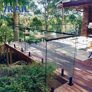 Balustrade en verre sans cadre pour balcon 10-12 mm avec système de profilés en aluminium, design moderne et sécurisé, verre trempé - Product Image 1