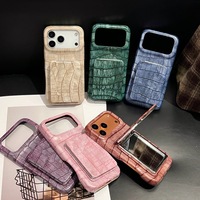 Funda Magnética con Tapa Abatible y Soporte para Teléfono, Diseño Retro, TPU, para Modelos 17 Pro Max, 16/15 Pro/14; Opciones de Color Sólido