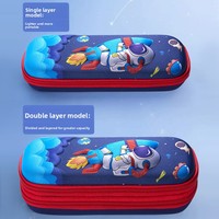 26 Kotak Pensil 3D Dua Lapis Kapasitas Besar untuk Siswa Sekolah Dasar Anak Laki-laki & Perempuan Tas Alat Tulis dengan Cetak Logo