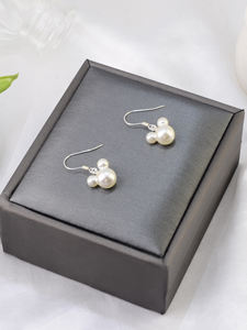 الأكثر مبيعًا أقراط مرصعة بإبرة فضة S925 برأس ميكي بعقدة فراشية صغيرة لؤلؤ لطيف قرط بحجر الراين - Product Image 4